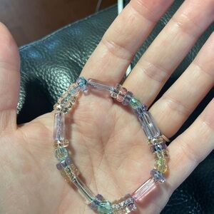 Handmade beaded aesthetic bracelet clear beads​​​​​​​​